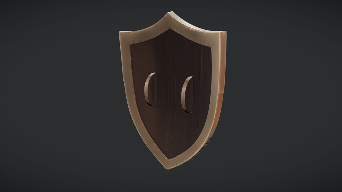 ornate medieval shield with central star 3D model_26