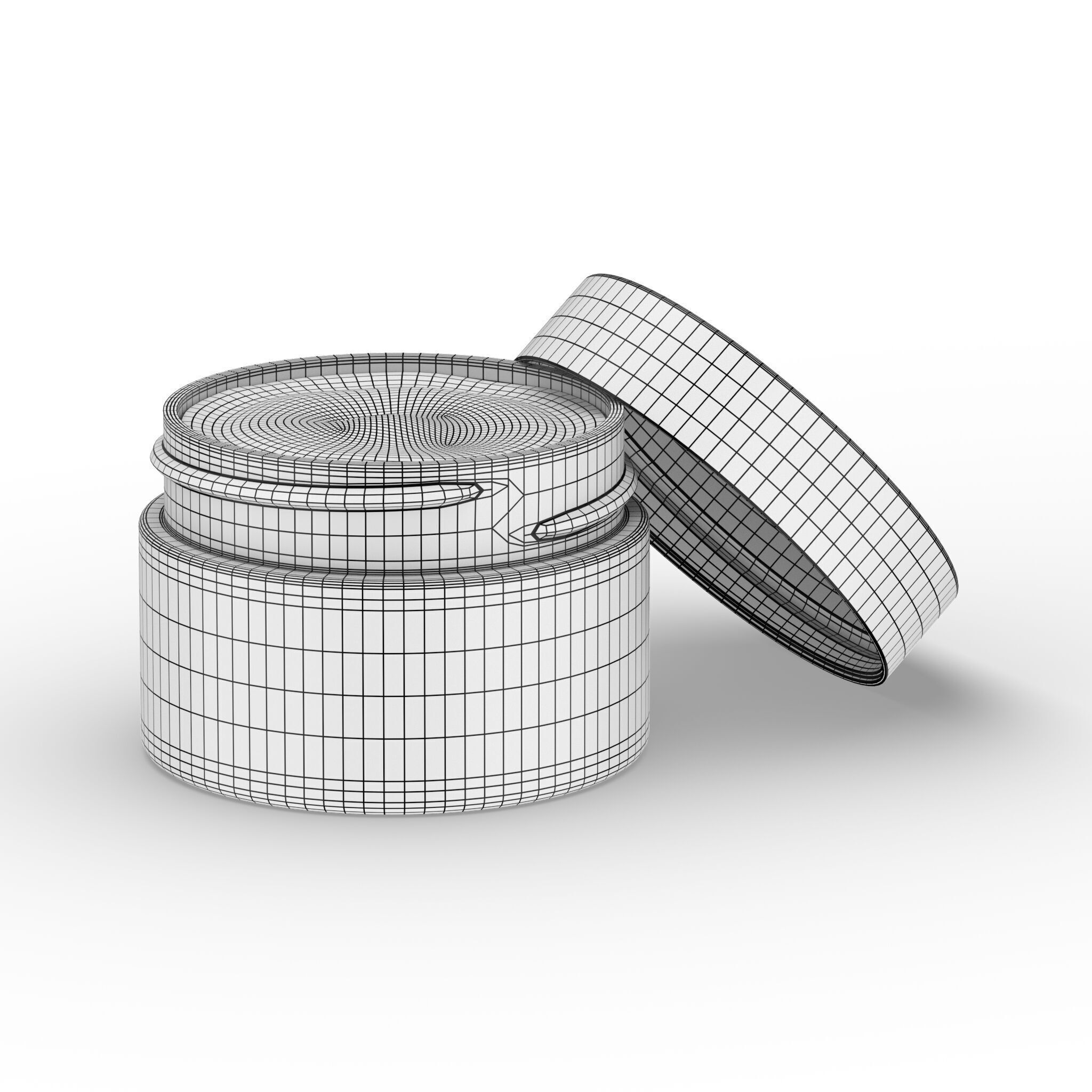 Cosmetic Glass Jar 3D model_4