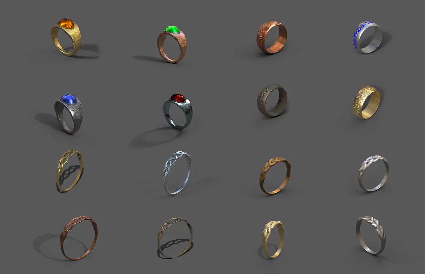 High-Quality 3D Ring Model Pack 16 Low-poly 3D model_0