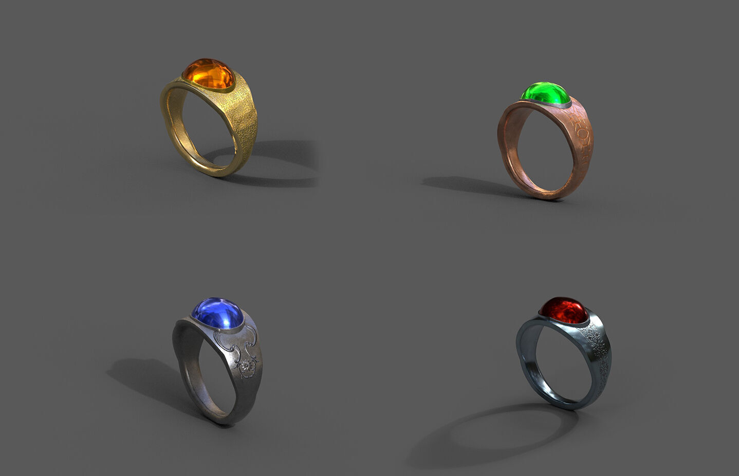 High-Quality 3D Ring Model Pack 16 Low-poly 3D model_2