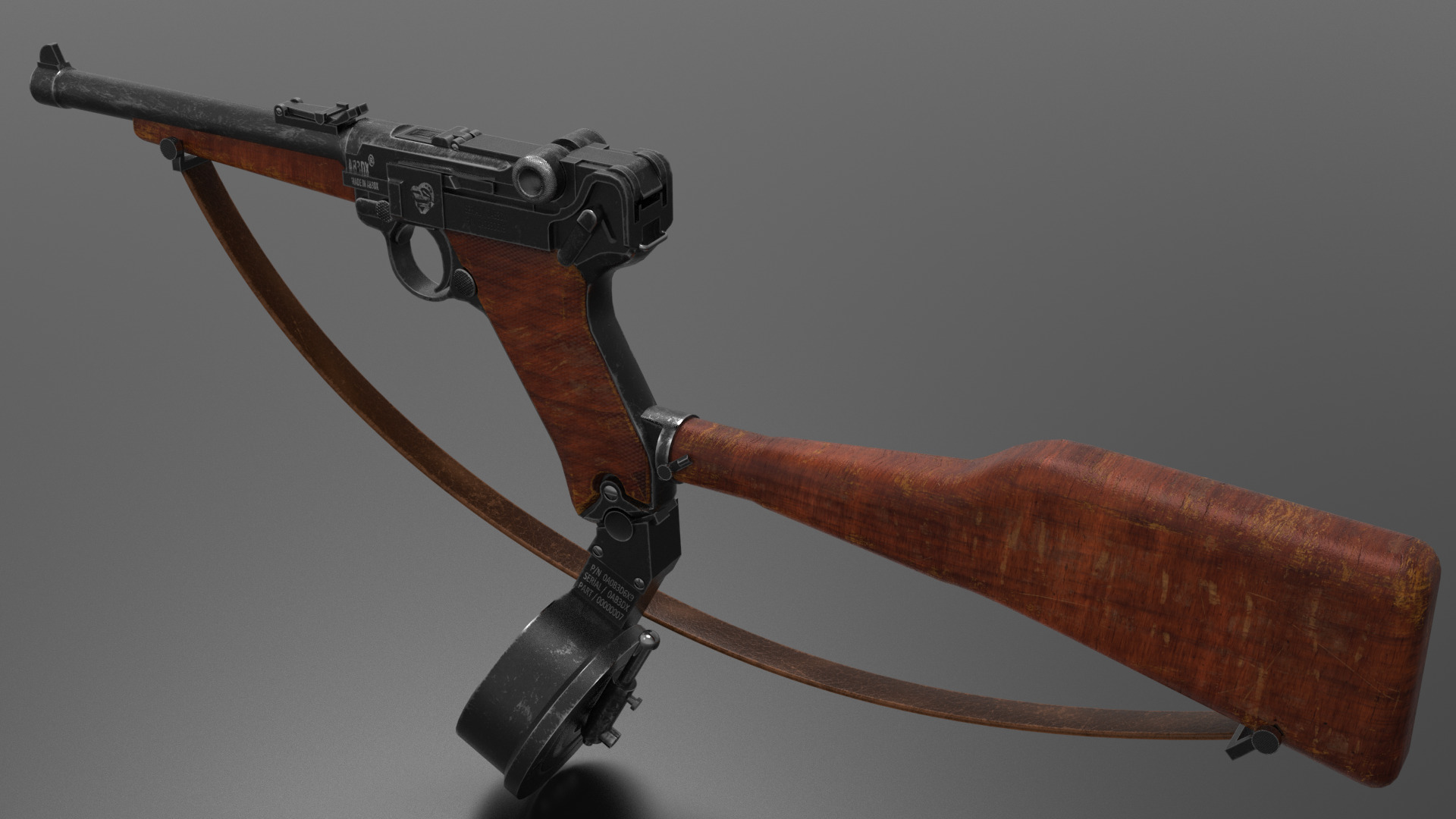 P08 Pistol Fps - Tps Low-poly 3D model_3