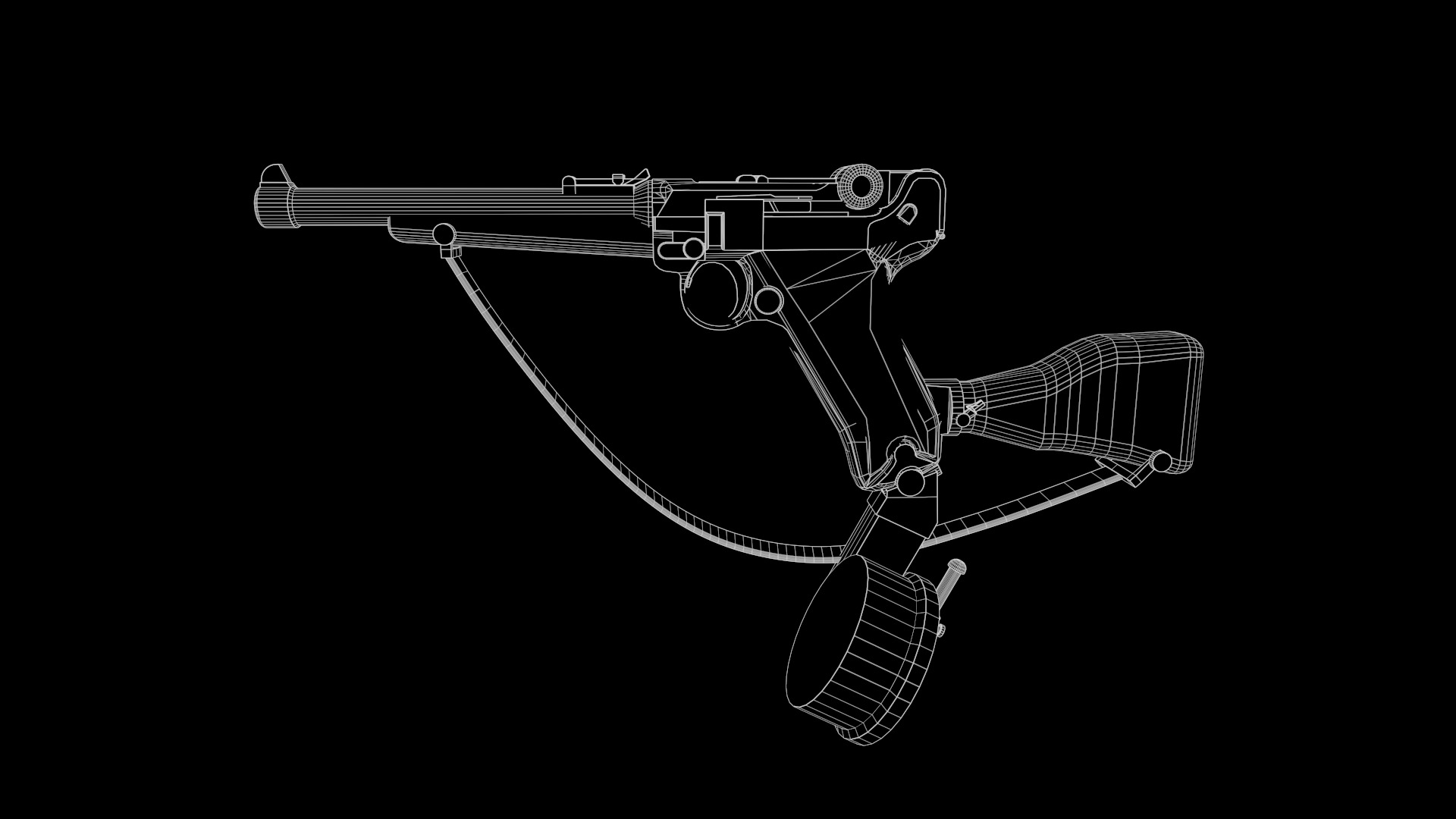 P08 Pistol Fps - Tps Low-poly 3D model_13