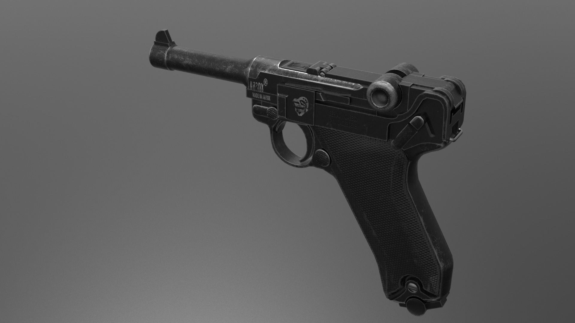 P08 Pistol Fps - Tps Low-poly 3D model_6