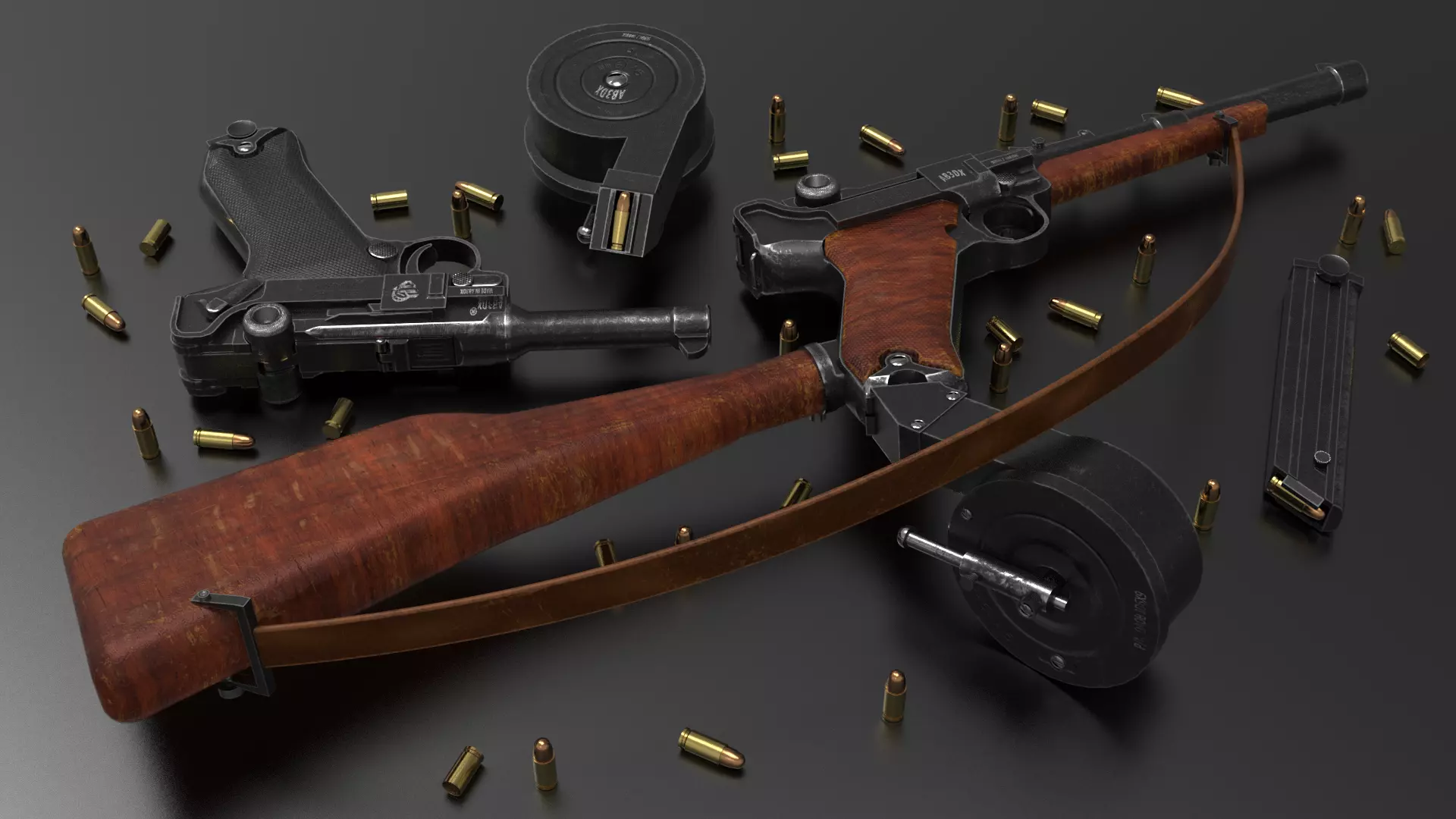 P08 Pistol Fps - Tps Low-poly 3D model_0