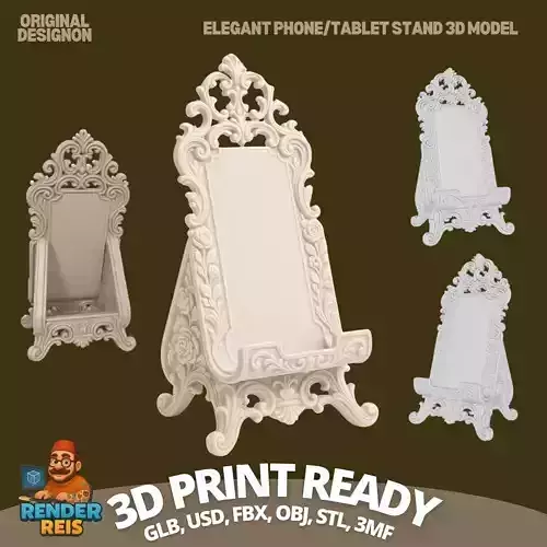 Elegant Phone Tablet Stand 3D Model 3D print model