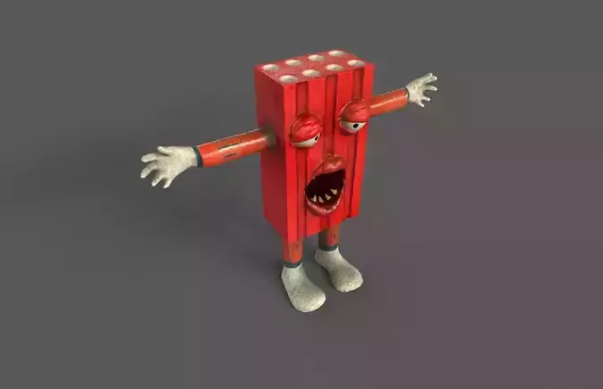 Rigged Fantasy Candy Monster Character Low-poly 3D model