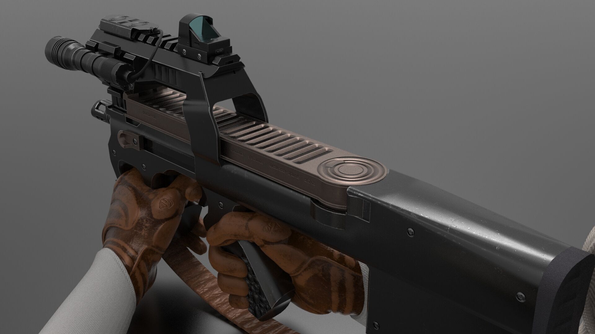 P90 SMG Fps - Tps Low-poly 3D model_5