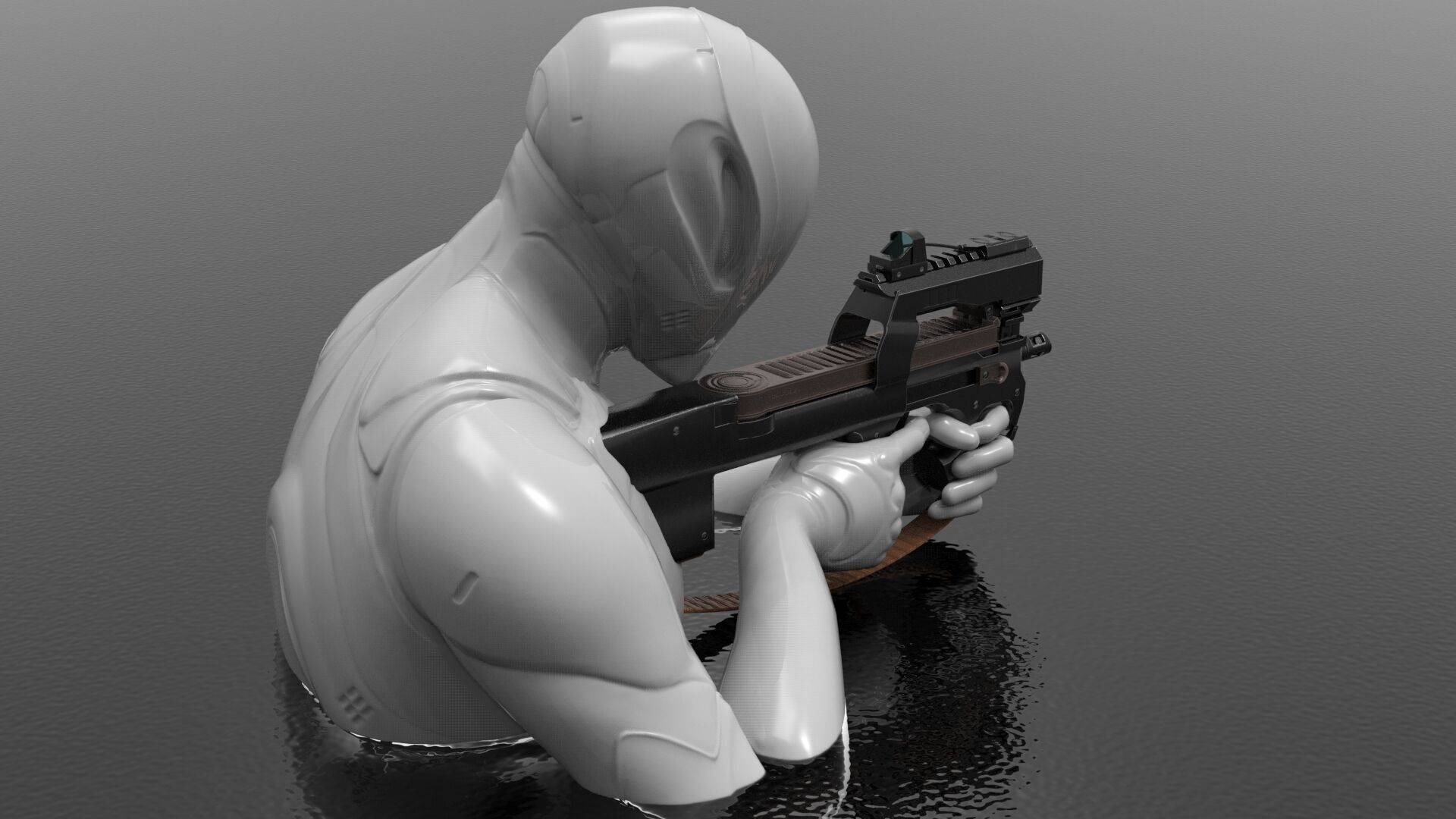 P90 SMG Fps - Tps Low-poly 3D model_7