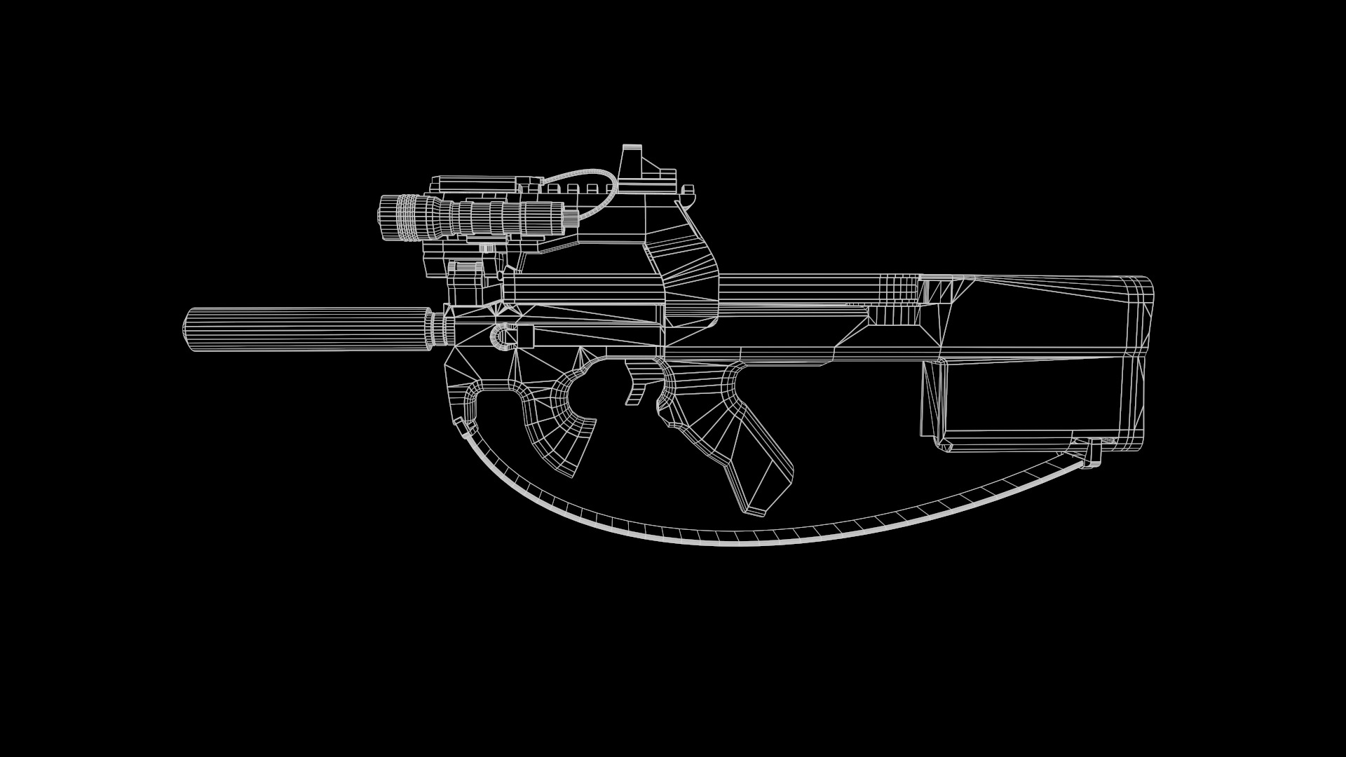 P90 SMG Fps - Tps Low-poly 3D model_12