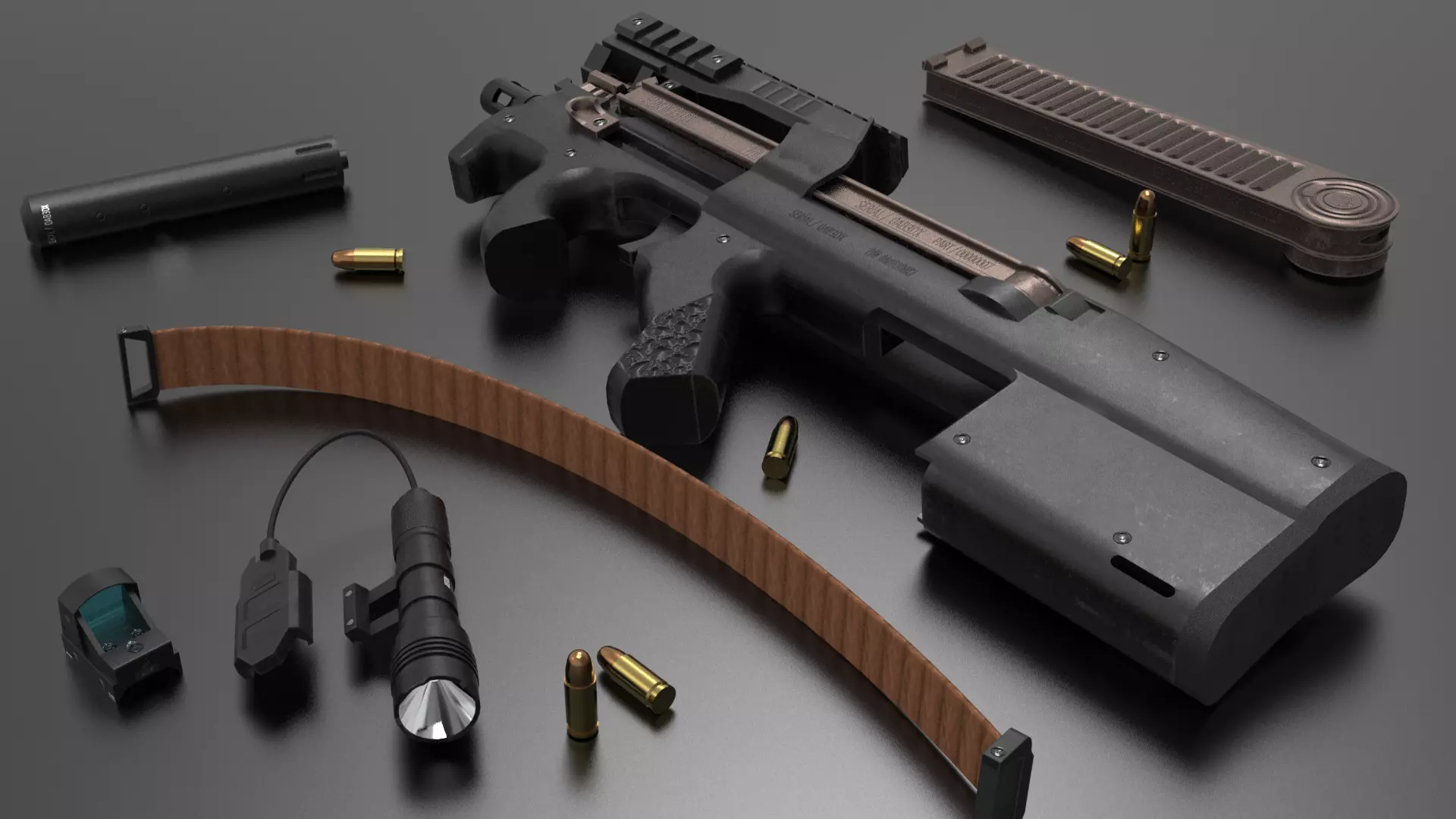 P90 SMG Fps - Tps Low-poly 3D model_0