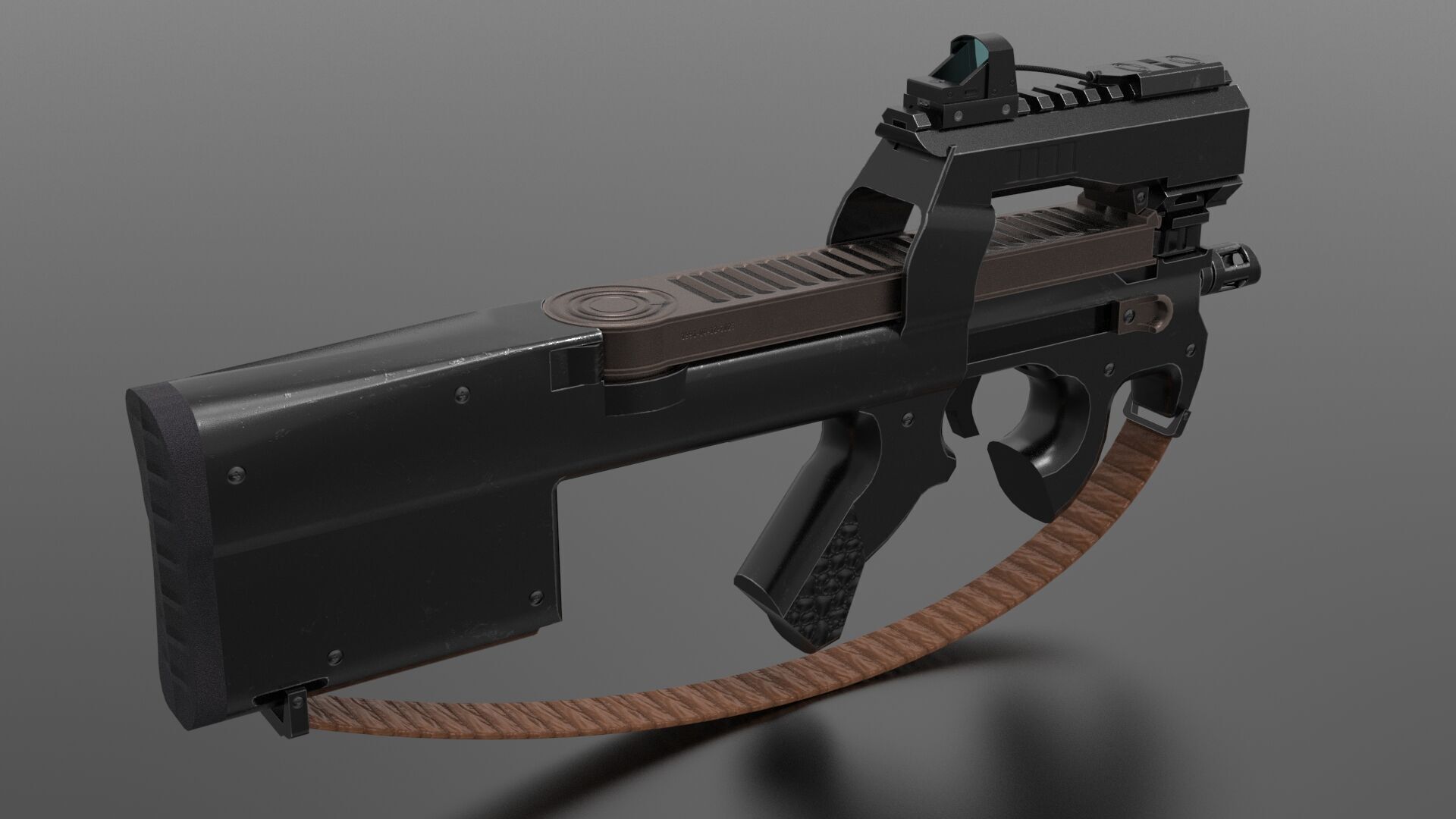 P90 SMG Fps - Tps Low-poly 3D model_3