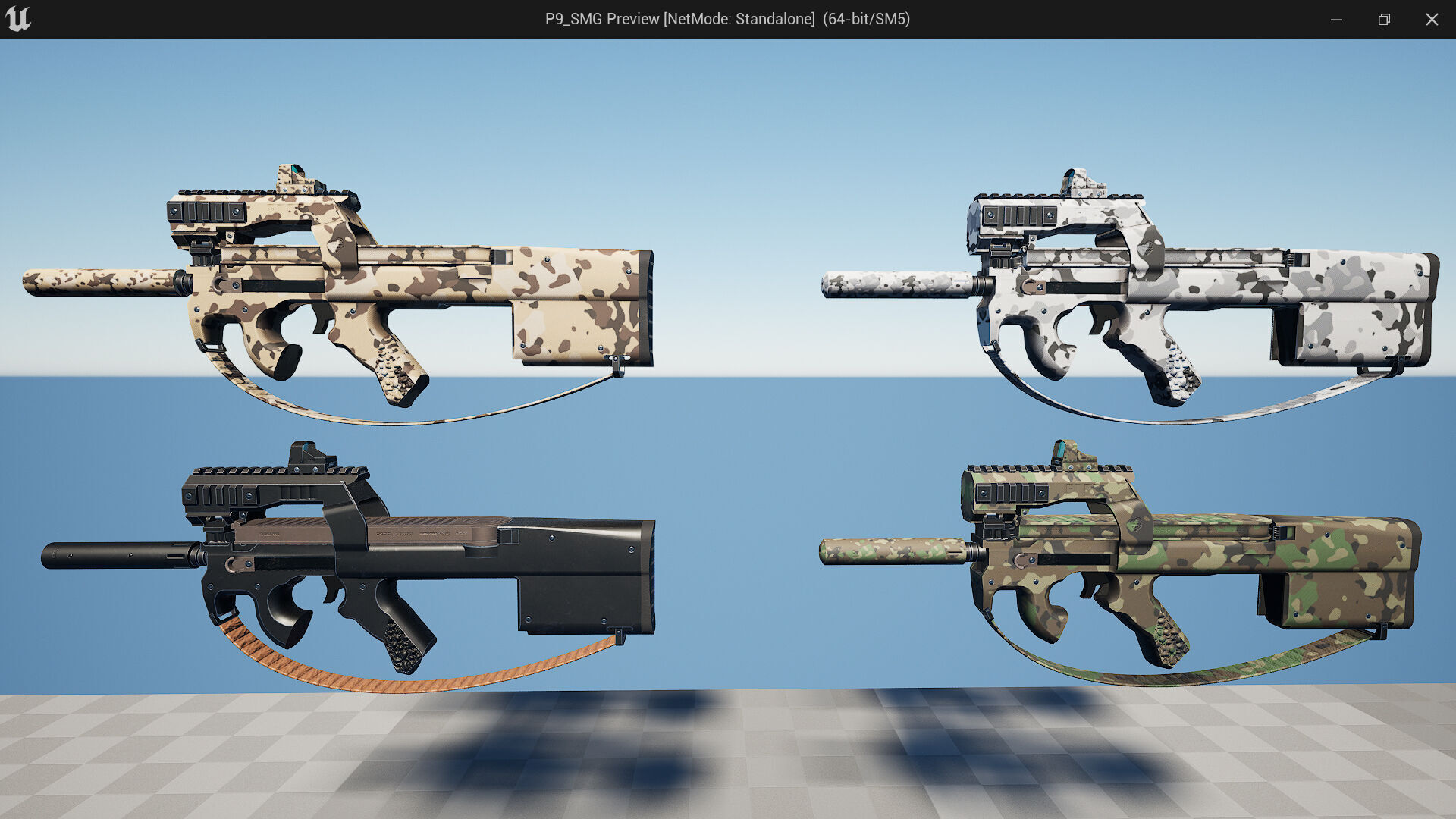 P90 SMG Fps - Tps Low-poly 3D model_9