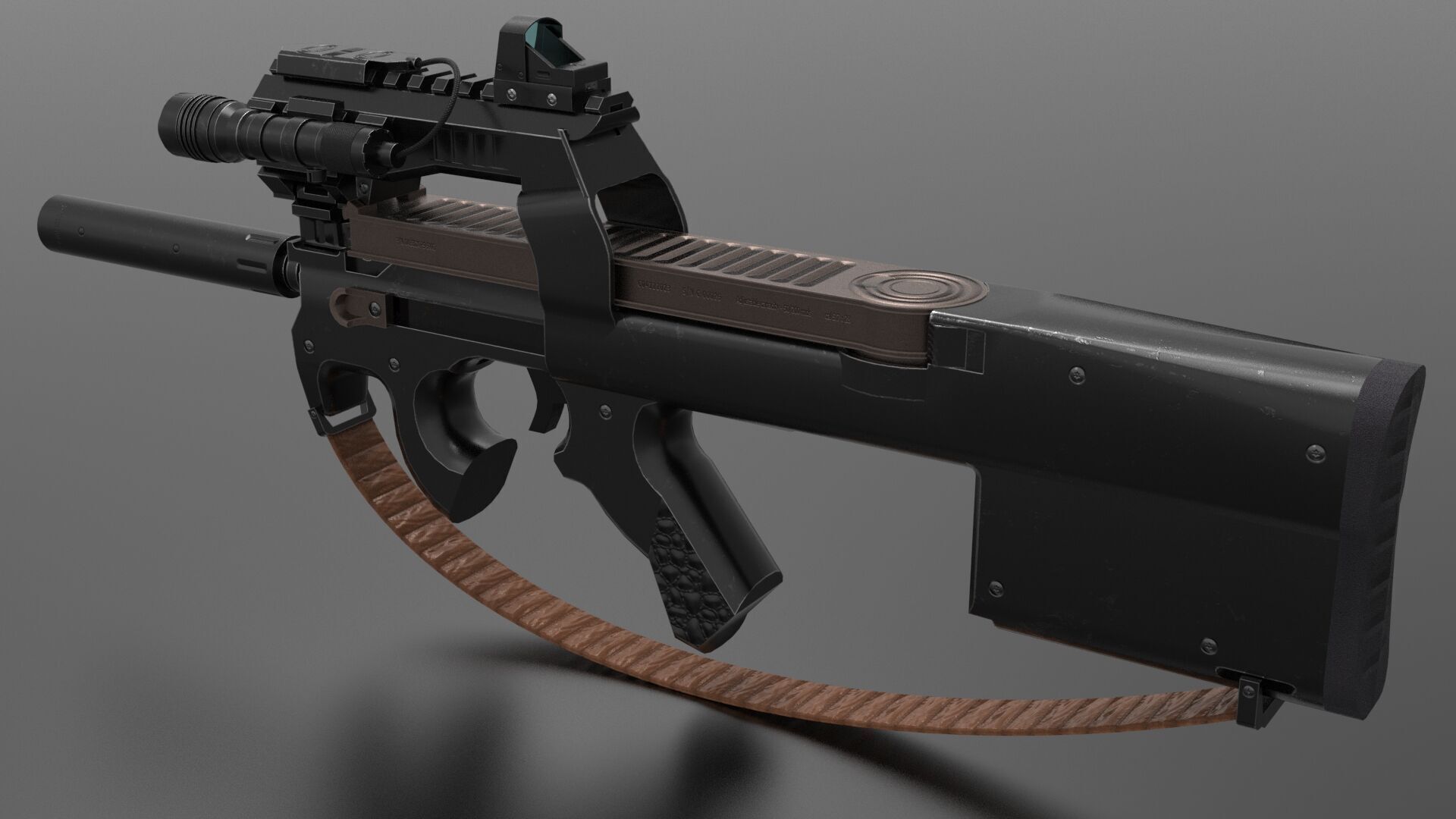 P90 SMG Fps - Tps Low-poly 3D model_2