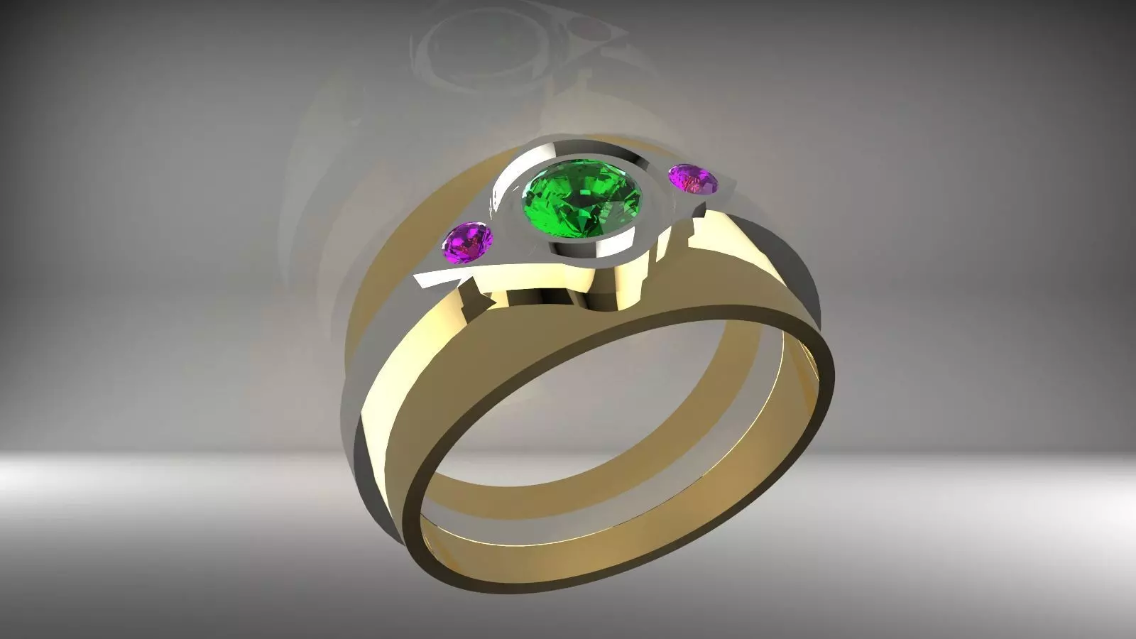 mens natural gems ring fro boys 3D print model