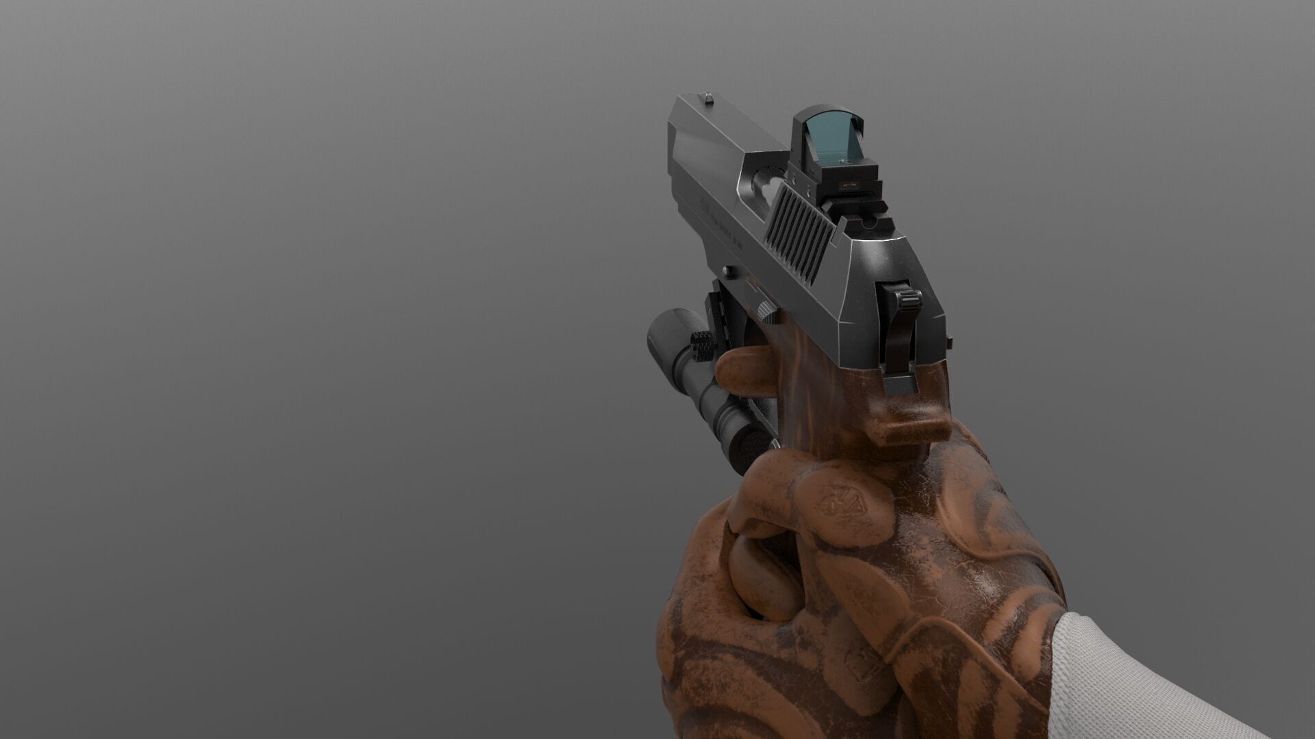Pistol 93R  Fps - Tps Low-poly 3D model_1