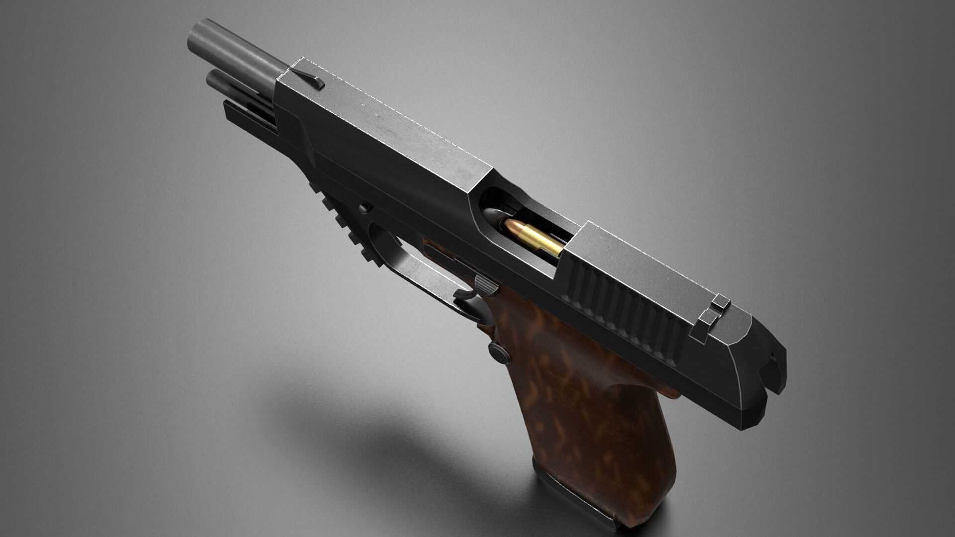 Pistol 93R  Fps - Tps Low-poly 3D model_6