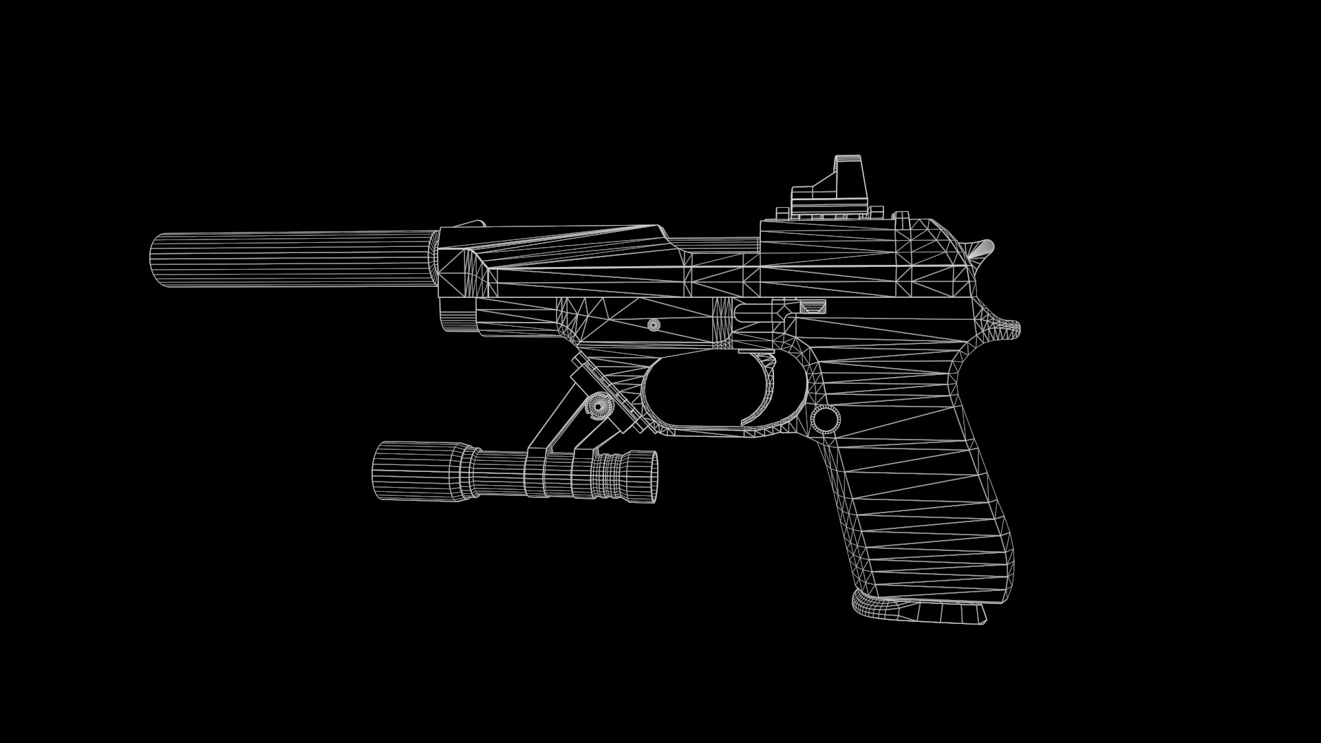 Pistol 93R  Fps - Tps Low-poly 3D model_10