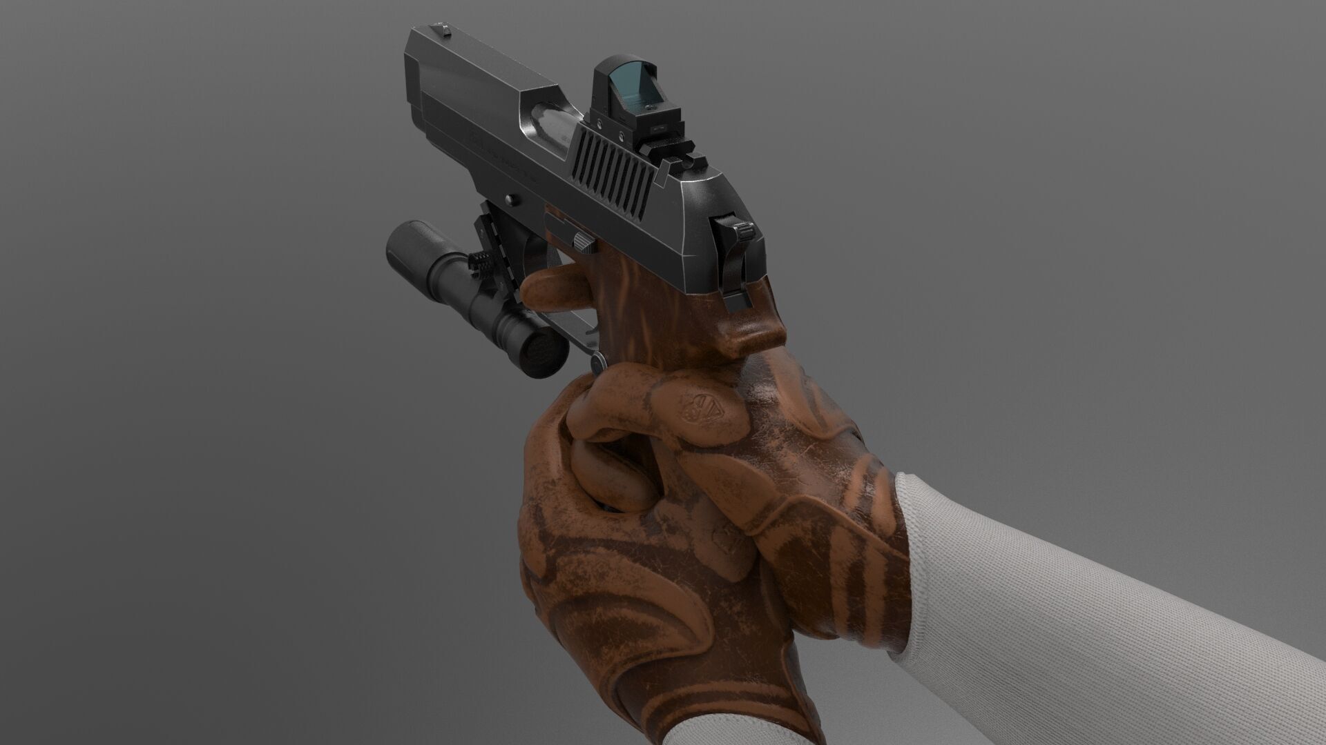 Pistol 93R  Fps - Tps Low-poly 3D model_2