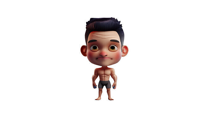 3d rendered cartoon character of a muscular man 3D model