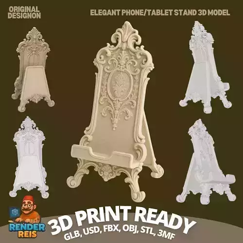 Rococo Style Device Stand 3D Model 3D print model