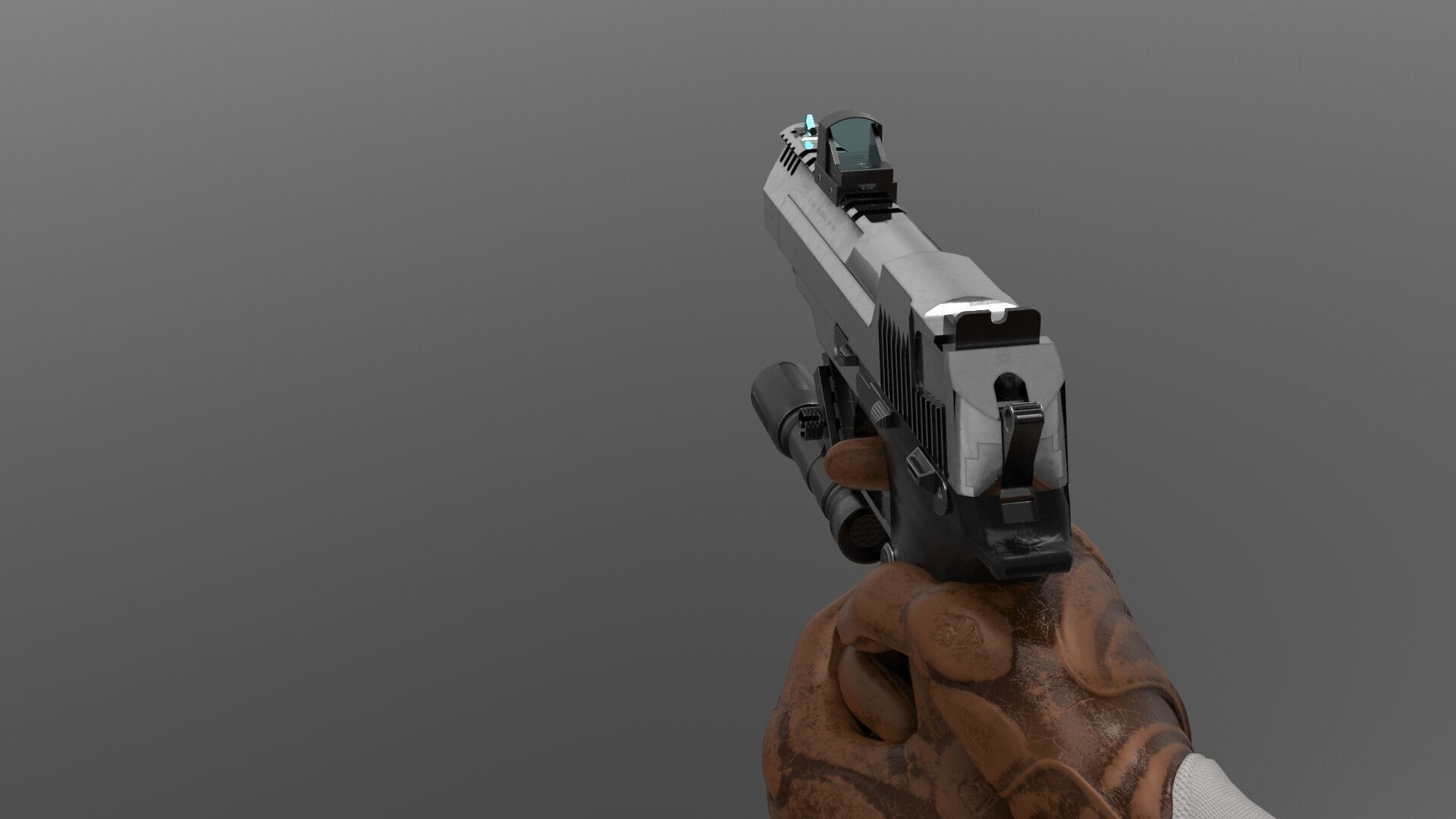 Pistol Eagle Fps - Tps Low-poly 3D model_2