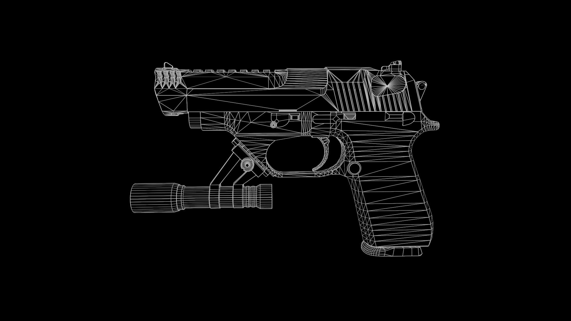 Pistol Eagle Fps - Tps Low-poly 3D model_12