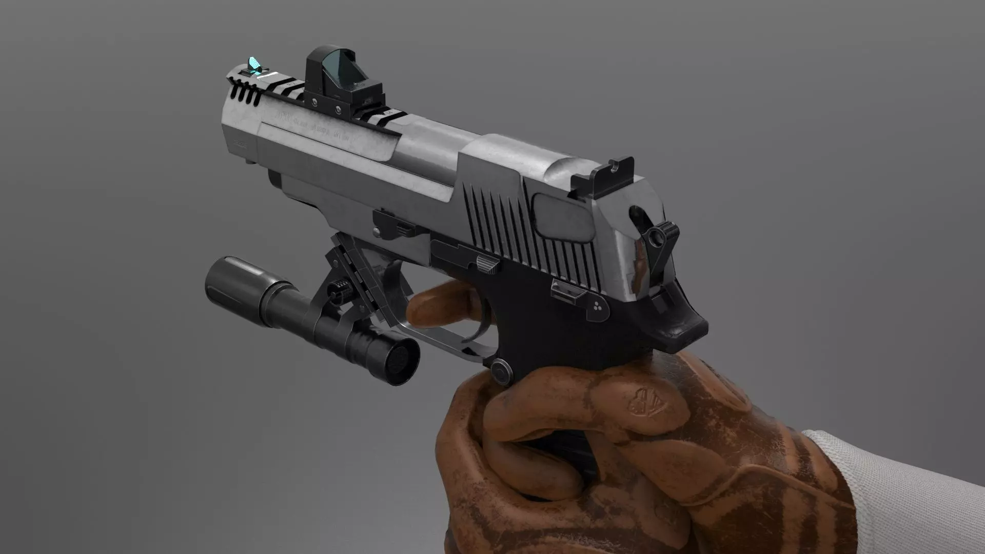 Pistol Eagle Fps - Tps Low-poly 3D model_0