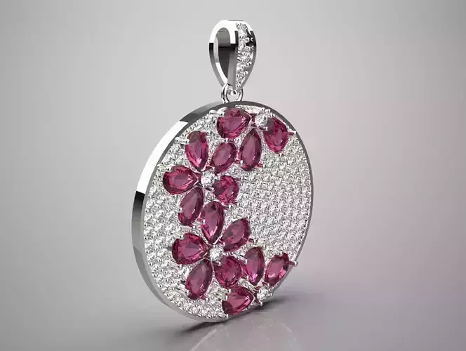 luxury flower diamond pendant jp0267