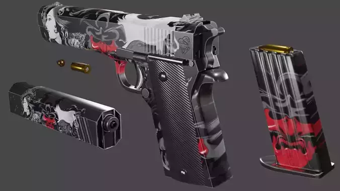 Pistol Gun Fps - Tps Low-poly 3D model