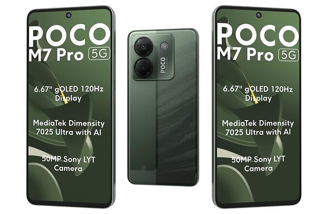 Xiaomi Poco M7 Pro 5G Green 3D model