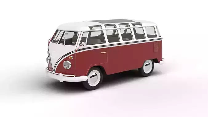 Volkswagen T1 Samba Bus 1950 3d model