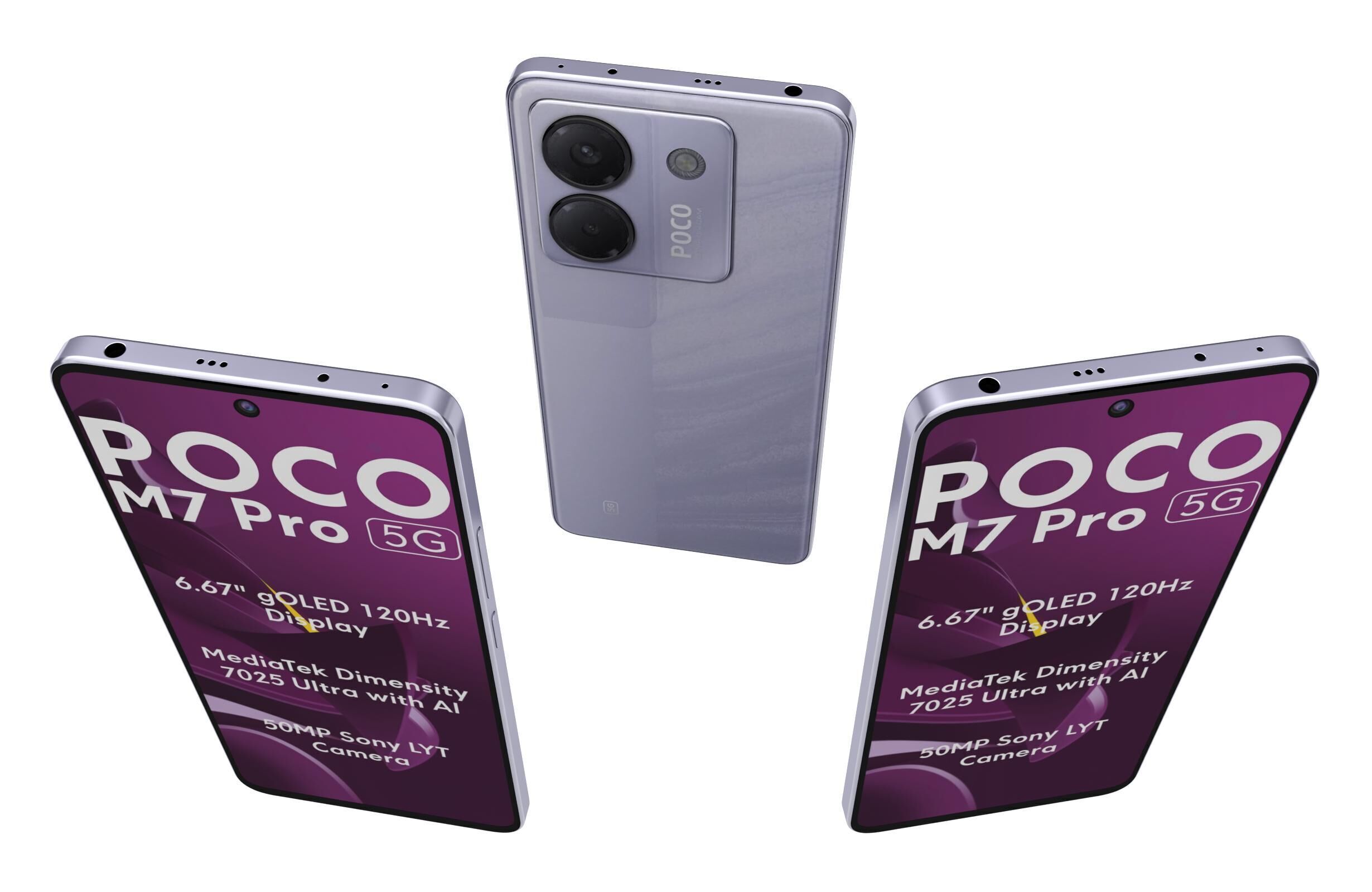Xiaomi Poco M7 Pro 5G Purple 3D model | CGTrader