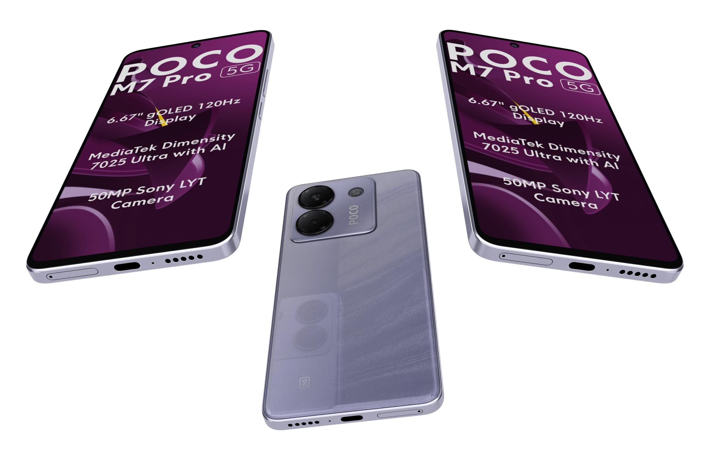 Xiaomi Poco M7 Pro 5G Purple 3D model | CGTrader