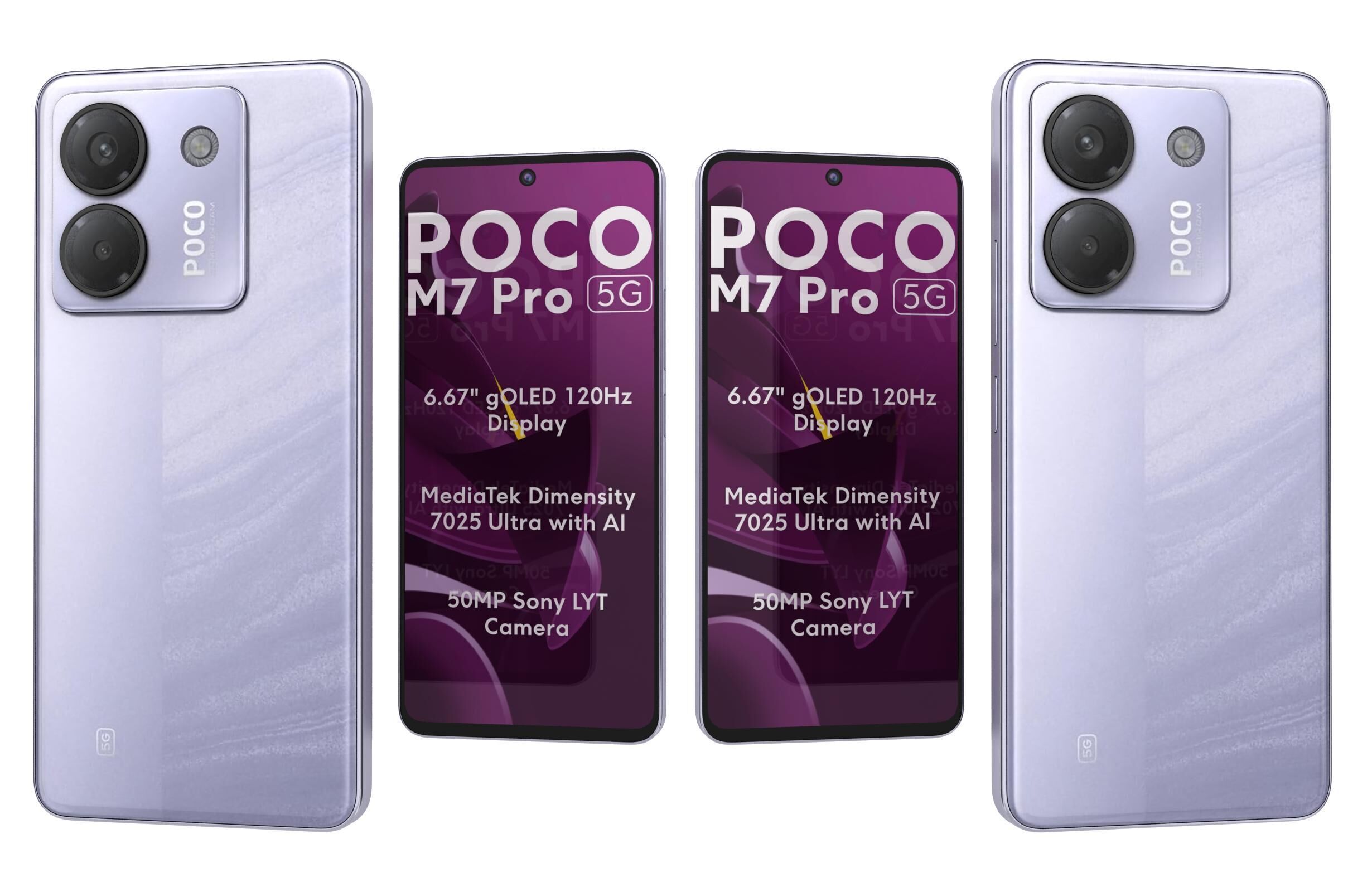 Xiaomi Poco M7 Pro 5G Purple 3D model | CGTrader
