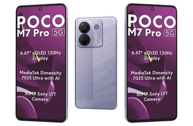 Xiaomi Poco M7 Pro 5G Purple 3D model