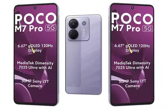 Xiaomi Poco M7 Pro 5G Purple 3D model