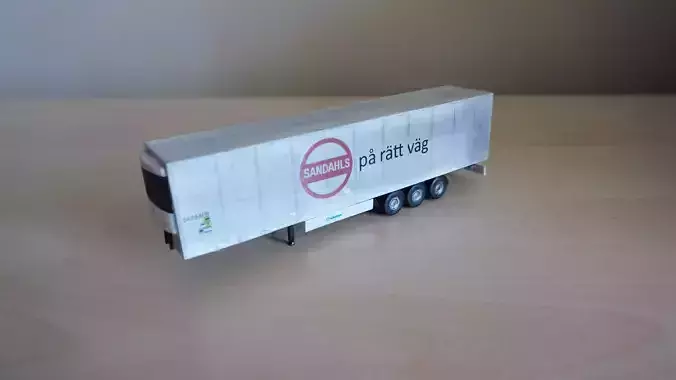 Pre supported H0 1 87 scale refrigerated trailer proxy 3D print model