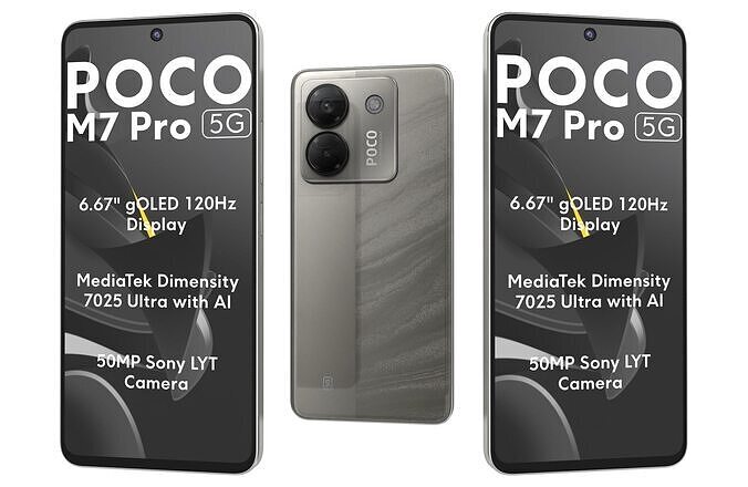 Xiaomi Poco M7 Pro 5G Silver 3D model