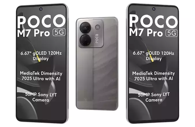 Xiaomi Poco M7 Pro 5G Silver 3D model