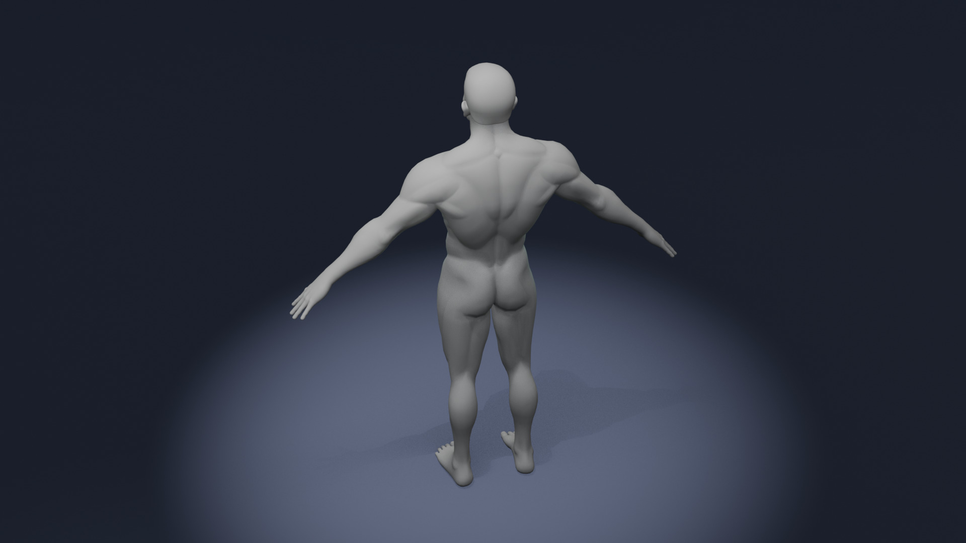 Stylized Strong Male Body Base Mesh Rigged with IK FK Switch Low-poly 3D model_12