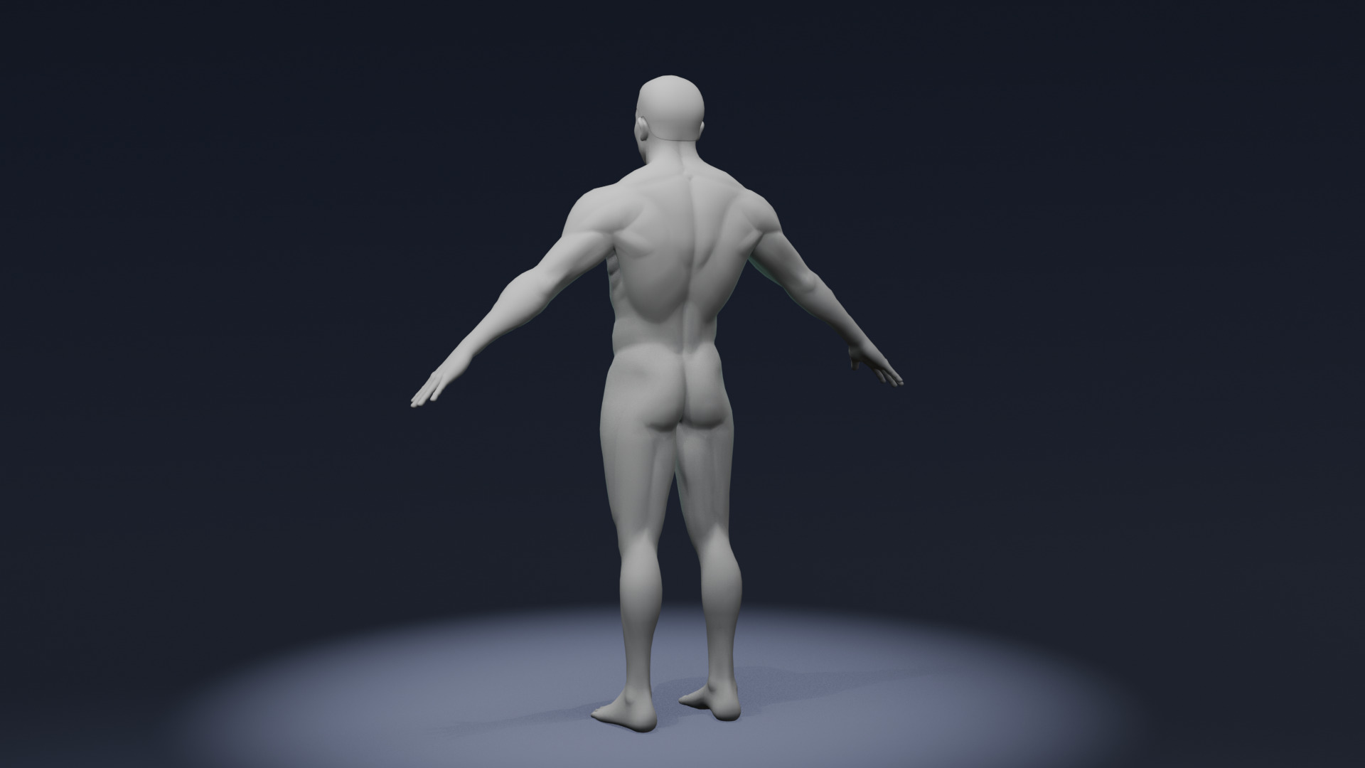 Stylized Strong Male Body Base Mesh Rigged with IK FK Switch Low-poly 3D model_6