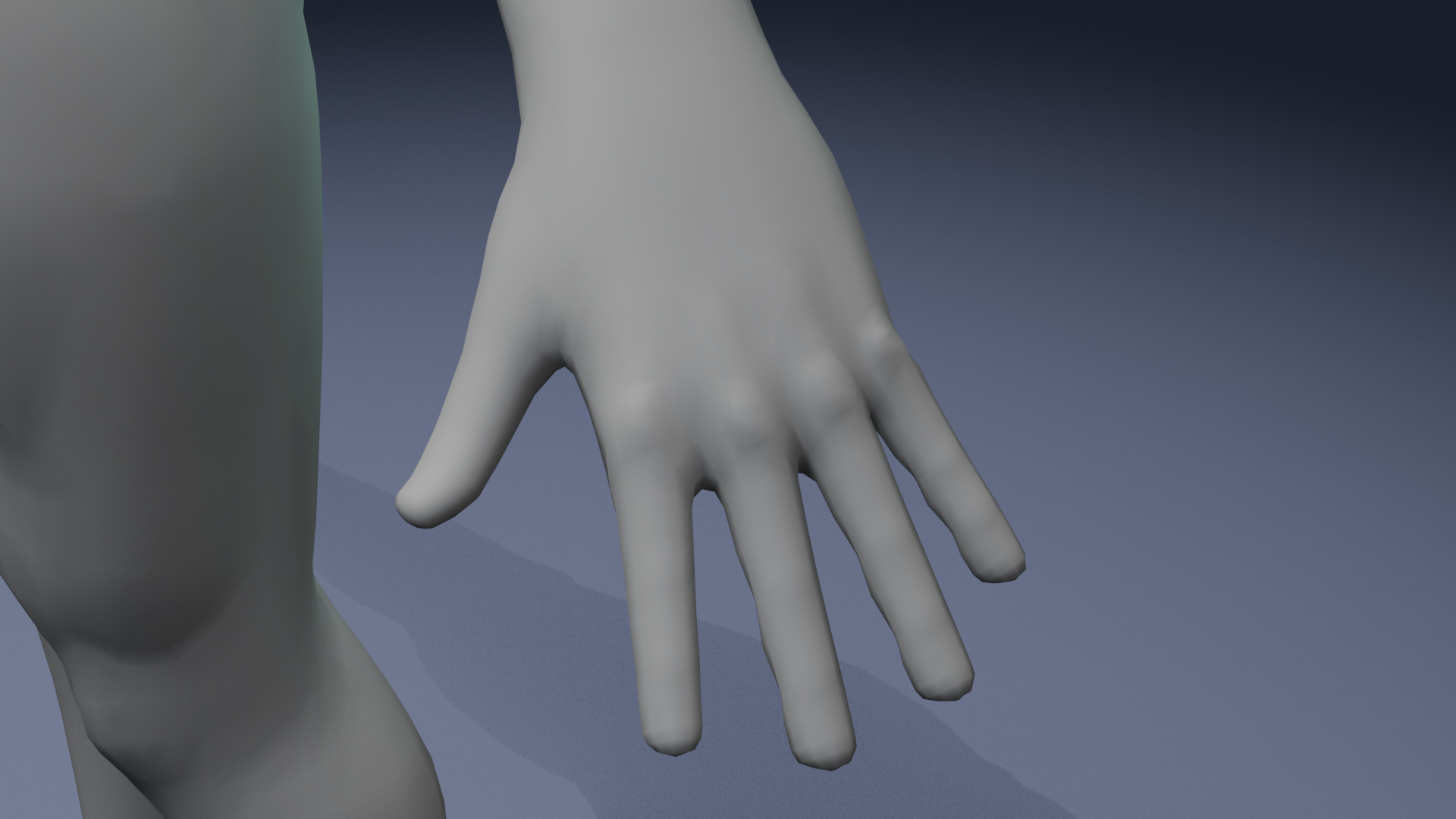 Stylized Strong Male Body Base Mesh Rigged with IK FK Switch Low-poly 3D model_14