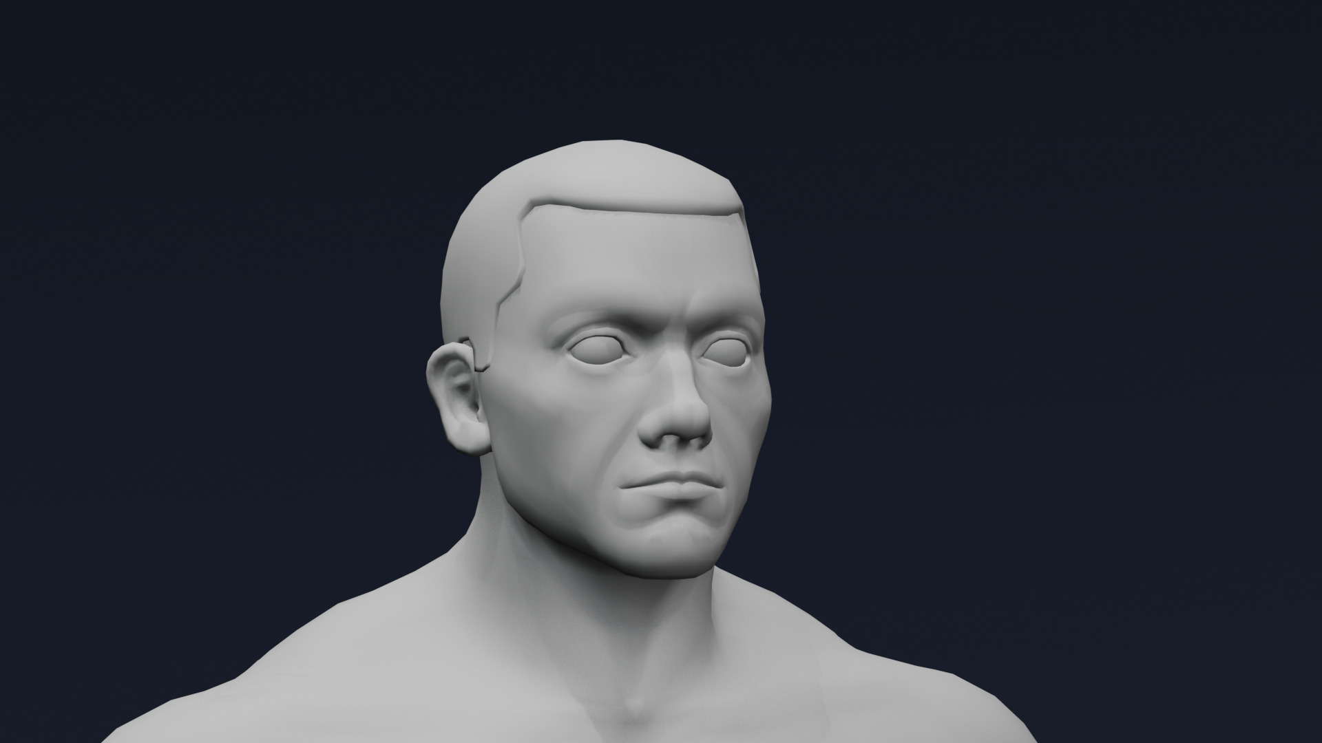 Stylized Strong Male Body Base Mesh Rigged with IK FK Switch Low-poly 3D model_7