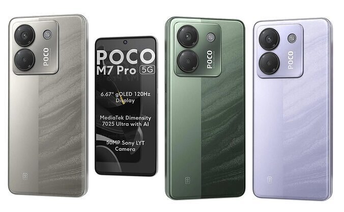 Xiaomi Poco M7 Pro 5G All Colors 3D model