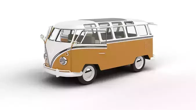Volkswagen T1 Samba Bus 1950 HQ 3d model