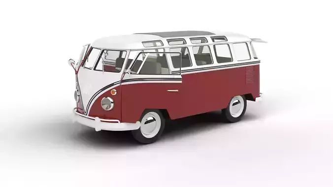 Volkswagen T1 Samba Bus 1950 HQ 3d model