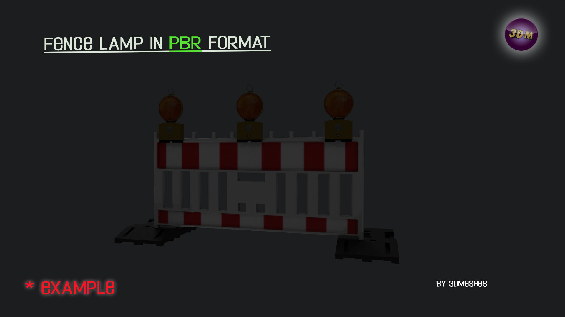 realistic Fence lamp with light  Low-poly 3D model_17