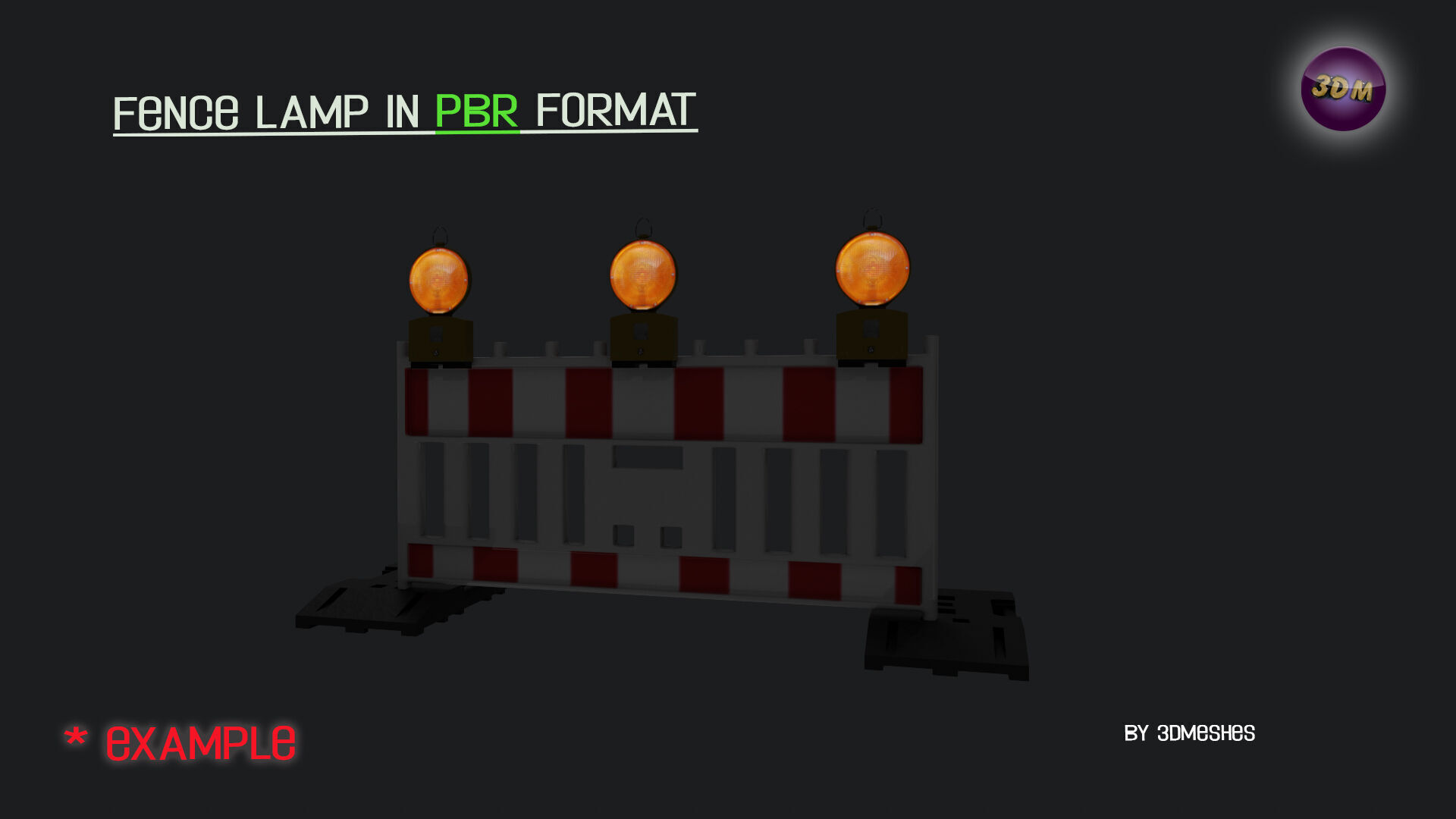 realistic Fence lamp with light  Low-poly 3D model_3