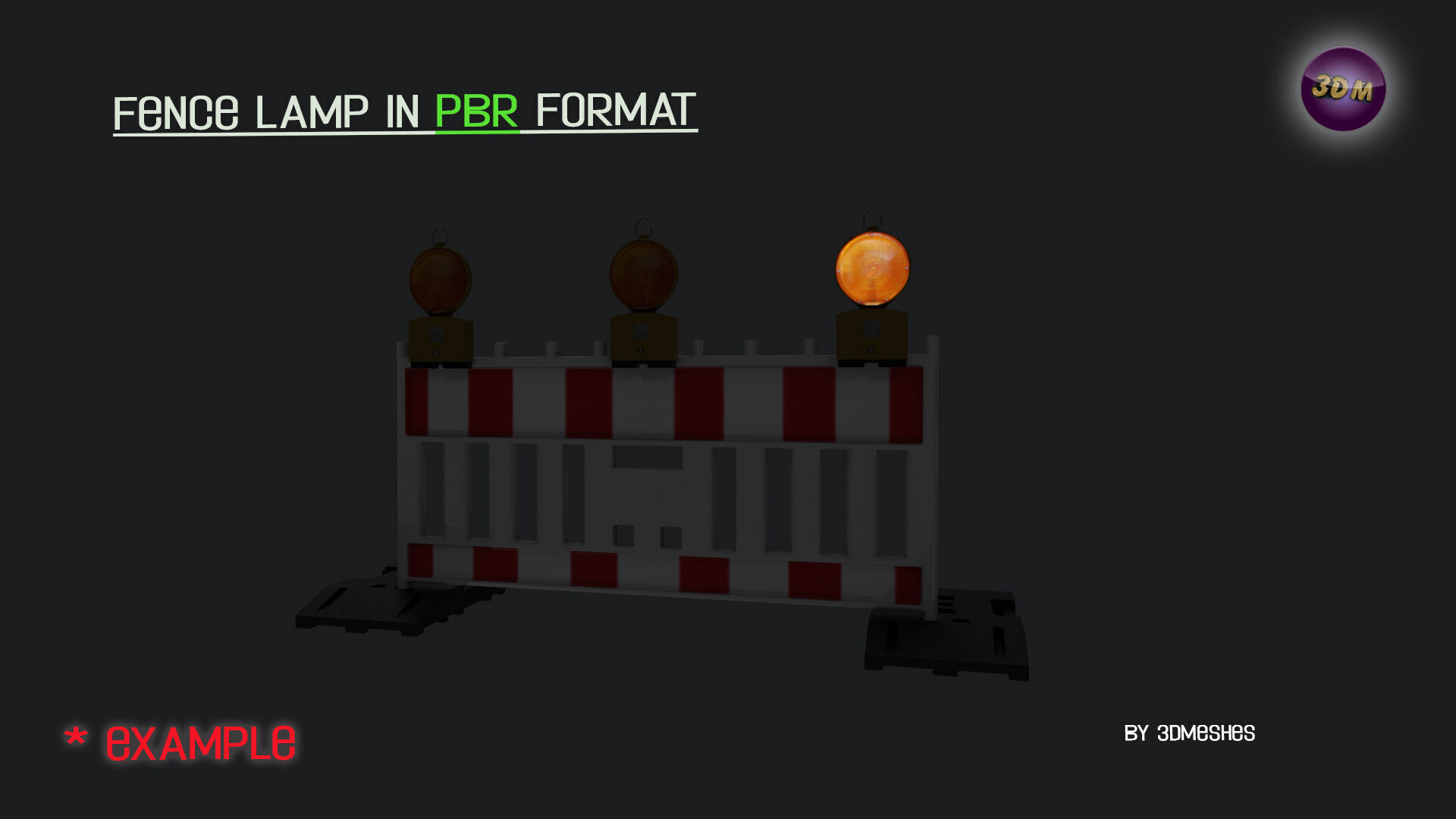 realistic Fence lamp with light  Low-poly 3D model_18