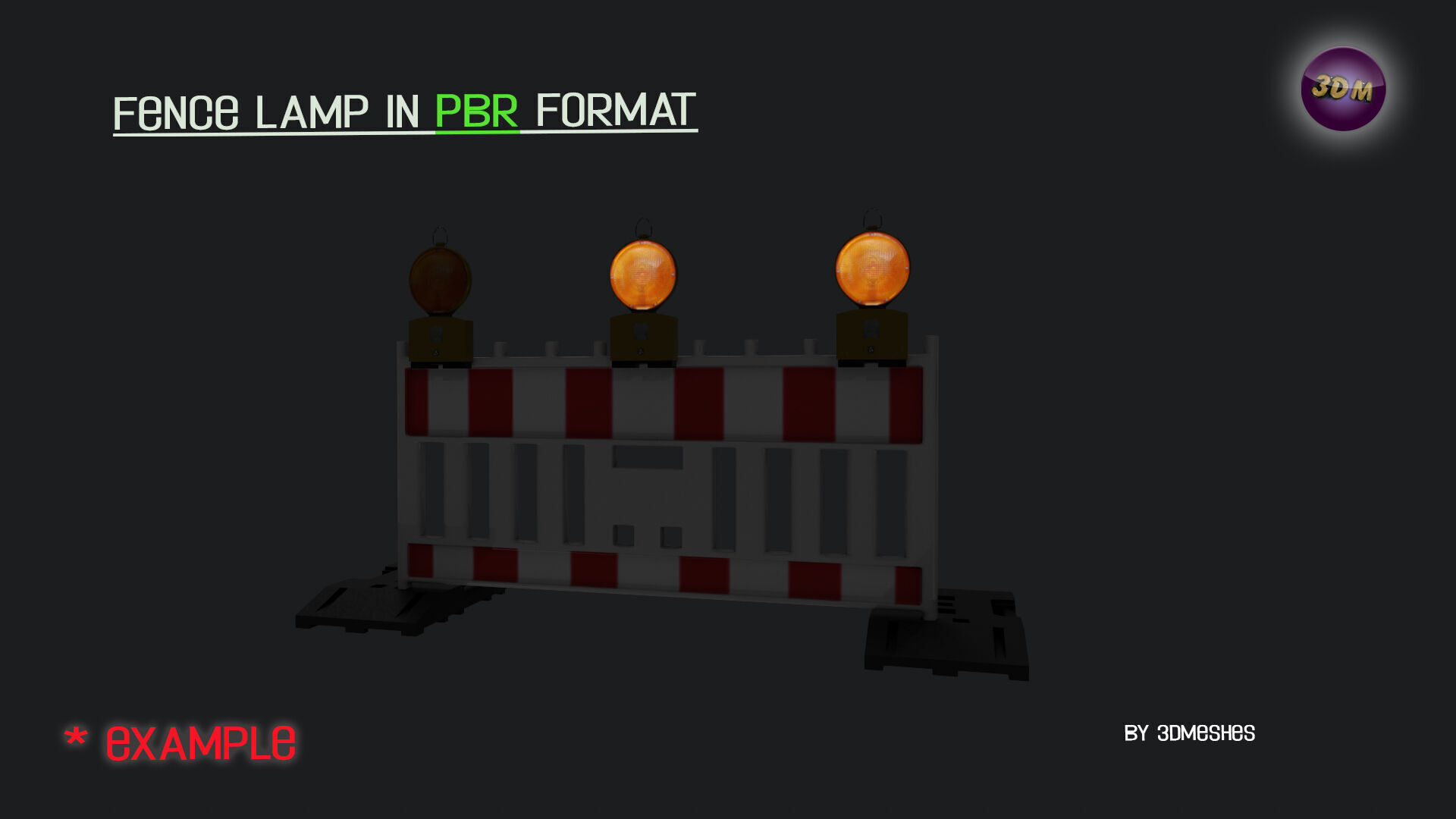 realistic Fence lamp with light  Low-poly 3D model_2